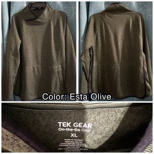 Women’s Tek Gear Sweater Fleece Pullover, XL, Esta Olive. Worn only once.